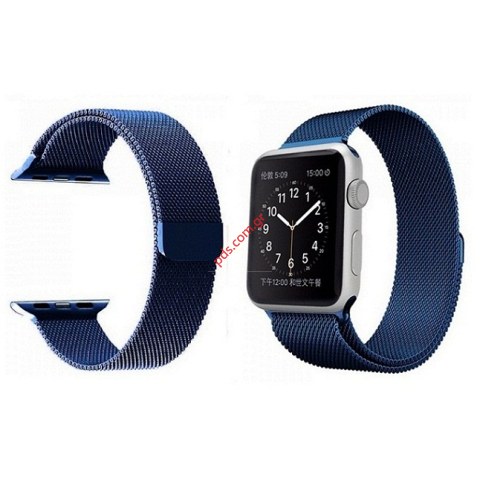 Λουράκι Μεταλικό iWatch 1/2/3/4/5/6/SE 42mm Blue Stainless steel σε μπλέ χρώμα Λουράκι Μεταλικό iWatch 1/2/3/4/5/6/SE 42mm Blue Stainless steel σε μπλέ χρώμα