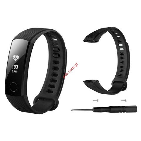 Λουράκι ρολογιού Silicone Honor Band 3 TC-566 Black σε μαυρό χρώμα Λουράκι ρολογιού Silicone Honor Band 3 TC-566 Black σε μαυρό χρώμα