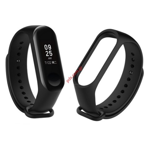 Λουράκι ρολογιού Silicone Xiaomi Mi Band 3-4 Black TC-513 σε μαύρο χρώμα Λουράκι ρολογιού Silicone Xiaomi Mi Band 3-4 Black TC-513 σε μαύρο χρώμα