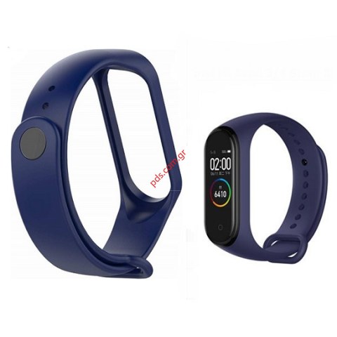 Λουράκι ρολογιού Silicone Xiaomi Mi Band 3-4 Blue σε μπλέ χρώμα ORIGINAL Λουράκι ρολογιού Silicone Xiaomi Mi Band 3-4 Blue σε μπλέ χρώμα ORIGINAL