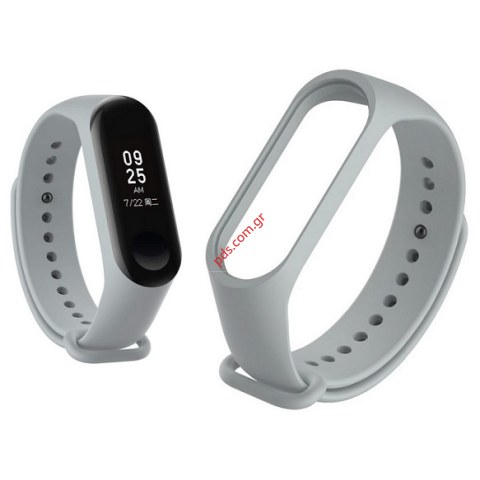 Λουράκι ρολογιού Silicone Xiaomi Mi Band 3-4 Grey TC-515 σε γκρί χρώμα Λουράκι ρολογιού Silicone Xiaomi Mi Band 3-4 Grey TC-515 σε γκρί χρώμα