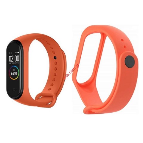 Λουράκι ρολογιού Silicone Xiaomi Mi Band 3/4 Orange σε πορτοκαλί χρώμα ORIGINAL Λουράκι ρολογιού Silicone Xiaomi Mi Band 3/4 Orange σε πορτοκαλί χρώμα ORIGINAL