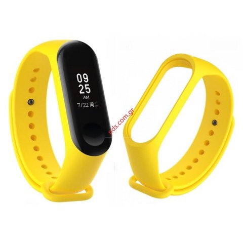 Λουράκι ρολογιού Silicone Xiaomi Mi Band 3-4 Yellow TC-521 σε κίτρινο χρώμα Λουράκι ρολογιού Silicone Xiaomi Mi Band 3-4 Yellow TC-521 σε κίτρινο χρώμα