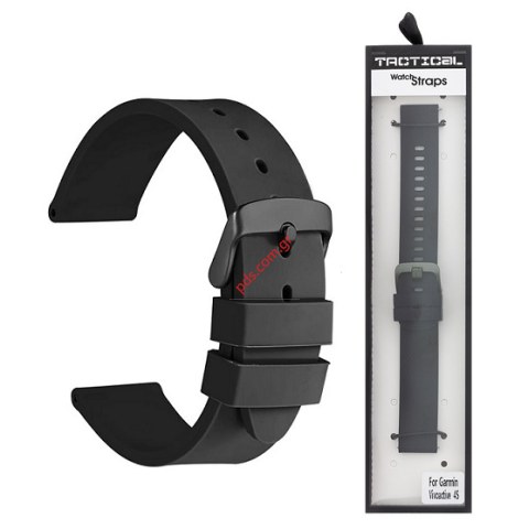 Λουράκι Silicone Band 18mm TC-572 Smartwatch Black σε μαύρο χρώμα