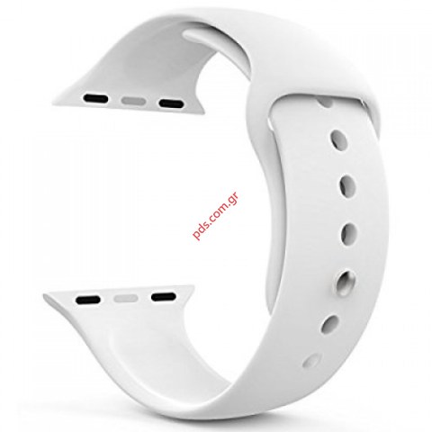 Λουράκι Silicone White Apple iWatch 1/2/3/4/5/6/SE 42/44mm σε λευκό χρώμα Λουράκι Silicone White Apple iWatch 1/2/3/4/5/6/SE 42/44mm σε λευκό χρώμα