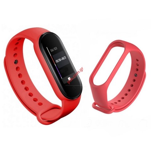 Λουράκι Silicone Xiaomi Mi Band 5 (TC-656) Red Band σε κόκκινο χρώμα Λουράκι Silicone Xiaomi Mi Band 5 (TC-656) Red Band σε κόκκινο χρώμα