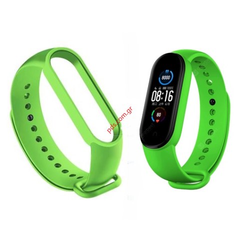 Λουράκι Silicone Xiaomi Mi Band 5 (TC-657) Green Band σε πράσινο χρώμα Λουράκι Silicone Xiaomi Mi Band 5 (TC-657) Green Band σε πράσινο χρώμα