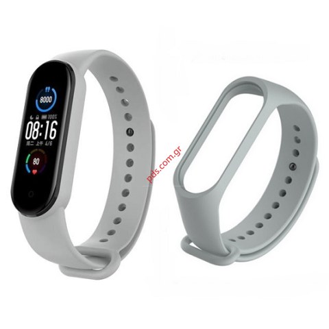 Λουράκι Silicone Xiaomi Mi Band 5 (TC-658) Grey Band σε γκρί χρώμα Λουράκι Silicone Xiaomi Mi Band 5 (TC-658) Grey Band σε γκρί χρώμα