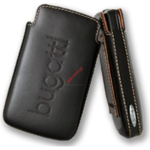 Δερμάτινη θήκη για το Samsung i8910 Omnia Buggati logo Basic με θέση πιάσιμο για την ζώνη Δερμάτινη θήκη για το Samsung i8910 Omnia Buggati logo Basic με θέση πιάσιμο για την ζώνη