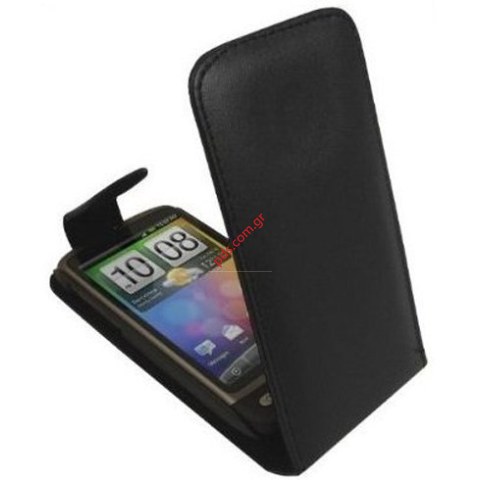 Δερμάτινη θήκη HTC Desire flip open type Black
