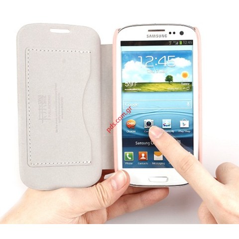 Δερμάτινη θήκη KLD Enland Samsung Galaxy S3 i9300 πορτοκαλί ανοιχτό (Somon)