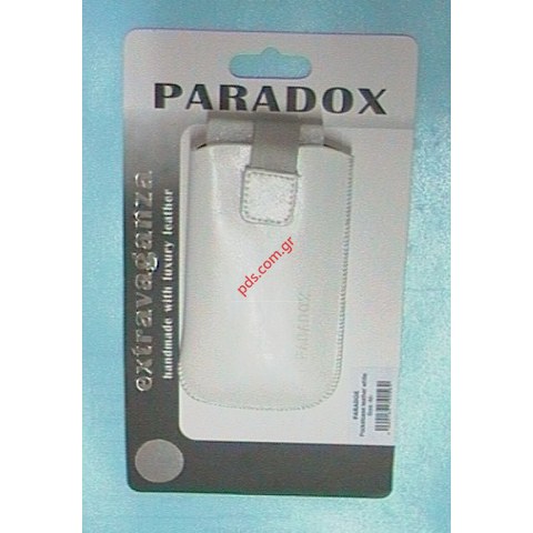 Leather case Paradox Pocket Universal Size L White Leather case Paradox Pocket Universal Size L White