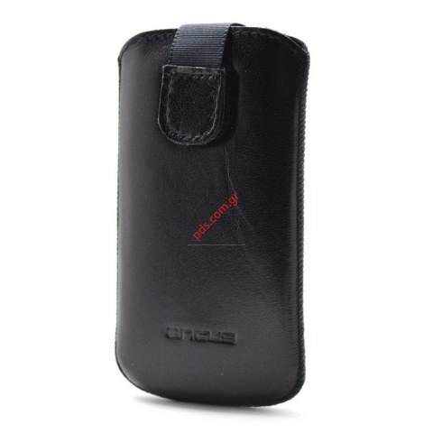 Δερμάτινη θήκη Pocket Universal Size M black με εσωτερικό λουράκι