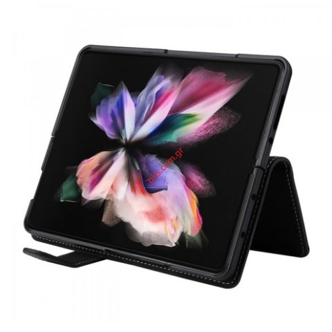 Δερμάτινη θήκη Samsung Galaxy Z Fold 4 F936B Wallet Black σε μαύρο χρώμα με θέση για το πενάκι Blister