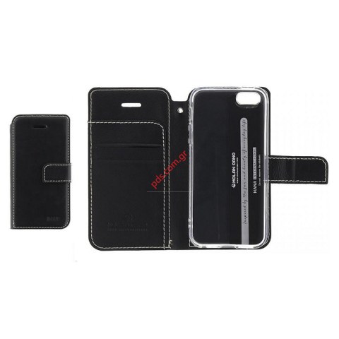 Book case stand Moto E6i Molan cano Black 