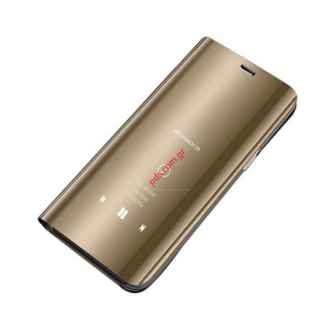 Θήκη book clear view Gold Samsung A510 Galaxy A5 2016 σε χρυσό χρώμα Blister