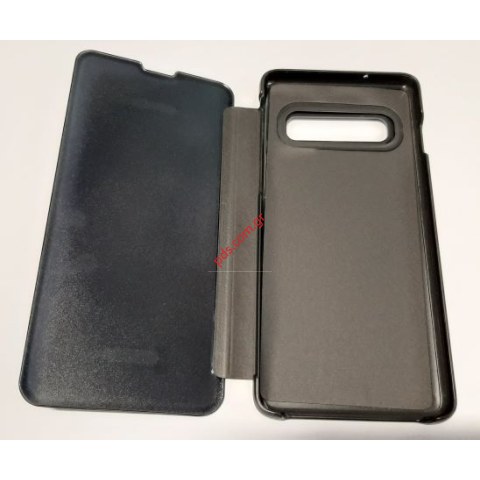 Θήκη Book clear view Samsung G973 Galaxy S10 Black σε μαύρο χρώμα