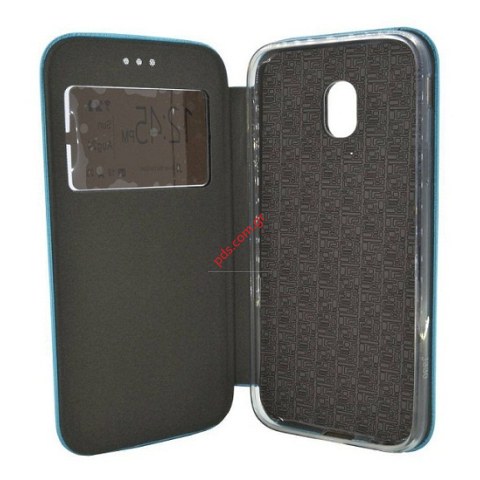 Θήκη Book flip S-View Samsung SM-J330F Galaxy J3 (2017) TPU Magnetic Curve Μπλέ. 