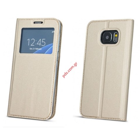 Θήκη book S view Gold Samsung A510 Galaxy A5 2016 σε χρυσό χρώμα Bulk