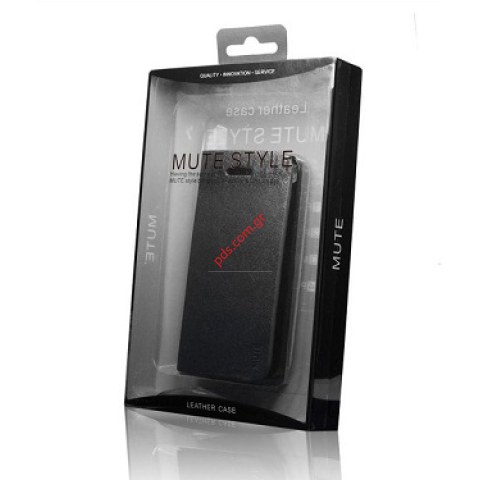 θήκη Flip Book Mute Samsung i9100 Galaxy S2 Black σε μαύρο χρώμα