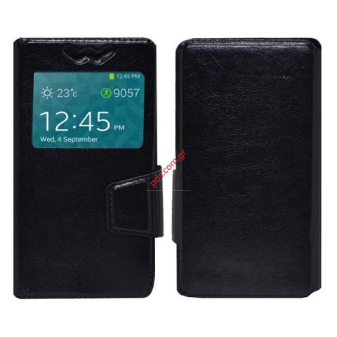 Case Flip Book S-View 4.9-5.2 inch Balck Elastic Universal for Smartphones Case Flip Book S-View 4.9-5.2 inch Balck Elastic Universal for Smartphones