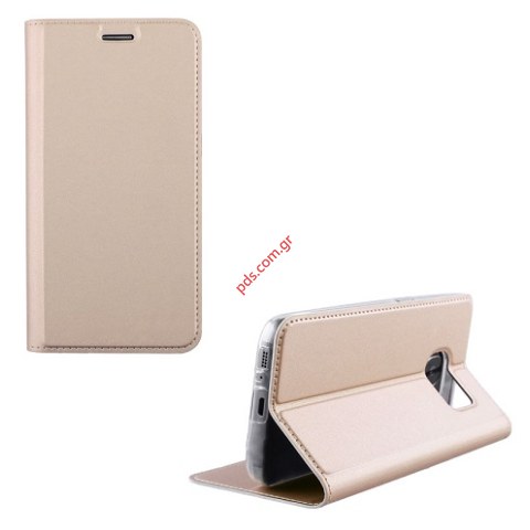 Θήκη flip book Samsung G610F Galaxy J7 Prime (2016) Wallet Diary Gold σε χρυσό χρώμα Θήκη flip book Samsung G610F Galaxy J7 Prime (2016) Wallet Diary Gold σε χρυσό χρώμα