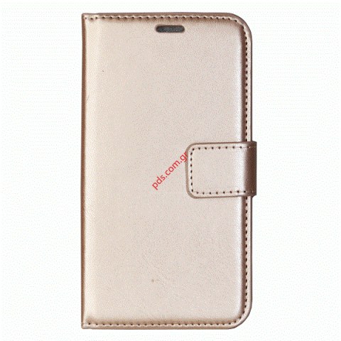 Θήκη flip book Zte Blade A460 Wallet Diary Gold σε χρυσό χρώμα Θήκη flip book Zte Blade A460 Wallet Diary Gold σε χρυσό χρώμα