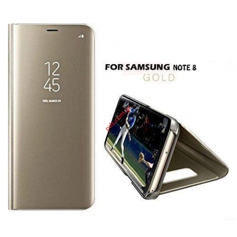 Θήκη Flip Clear View Samsung Galaxy Note 8 N950 σε χρυσό χρώμα Blister Θήκη Flip Clear View Samsung Galaxy Note 8 N950 σε χρυσό χρώμα Blister