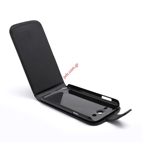 Θήκη flip open Samsung Galaxy Grand i9082 Black σε λεπτή κατασκευή φινίρισμα σε μαύρο χρώμα