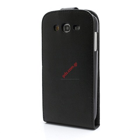 Θήκη flip open Samsung Galaxy Grand i9082 Black σε λεπτή κατασκευή φινίρισμα σε μαύρο χρώμα