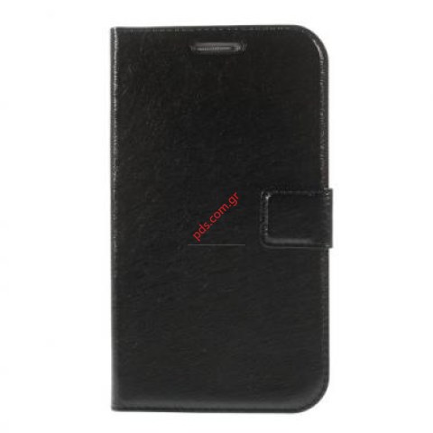 Θήκη Flip wallet Samsung Galaxy i9060 Grand Neo Black σε μαύρο χρώμα Blister.