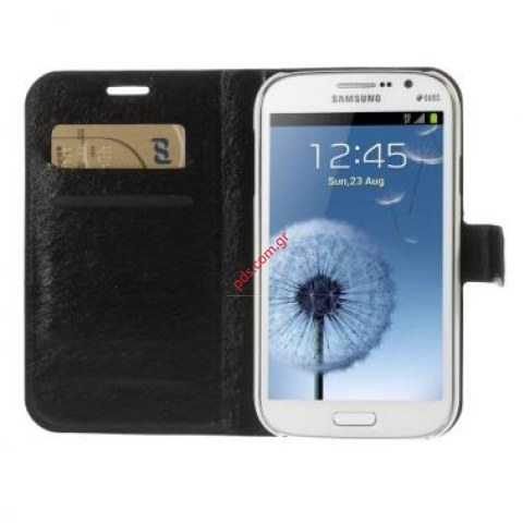 Θήκη Flip wallet Samsung Galaxy i9060 Grand Neo Black σε μαύρο χρώμα Blister.