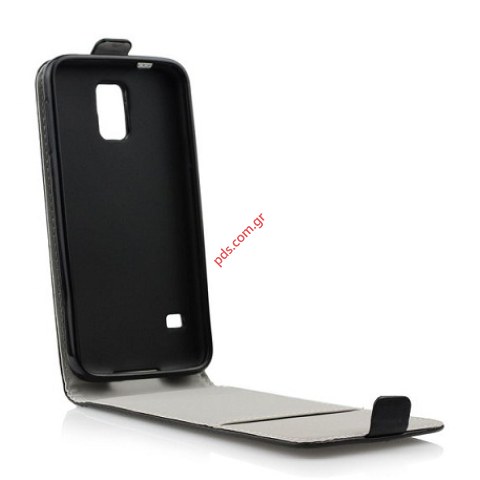 Θήκη με πορτάκι Flip open SLIM Flexi Lumia 640 Black φινίρισμα σε μαύρο χρώμα