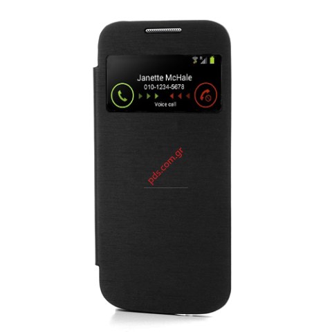 Θήκη με πορτάκι και παράθυρο Samsung i9190 S4 Mini Black Flip Easy View