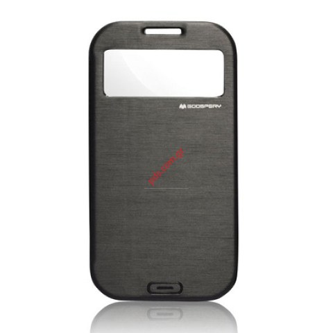 Θήκη με πορτάκι και παράθυρο Samsung i9500 S4 Black Flip Easy View Θήκη με πορτάκι και παράθυρο Samsung i9500 S4 Black Flip Easy View