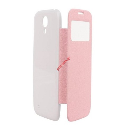 Θήκη με πορτάκι και παράθυρο Samsung i9500 S4 Flip Easy View KLD Pink Θήκη με πορτάκι και παράθυρο Samsung i9500 S4 Flip Easy View KLD Pink