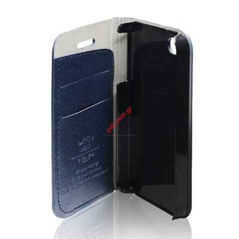 Θήκη με πορτάκι και βάση Samsung i9500 Galaxy S4 Blue σε μπλέ χρώμα