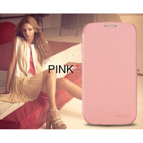 Θήκη με πορτάκι KLD Samsung Galaxy S4 Mini i9190 pink λεπτή σε ροζ χρώμα.