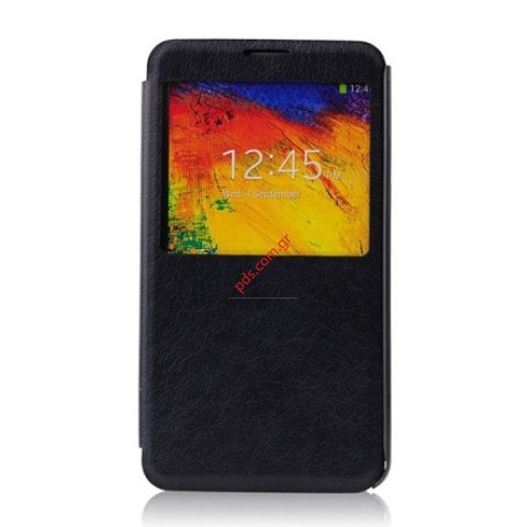 Θήκη με πορτάκι S-View Samsung Galaxy Note III N9000 Black σε μαύρο χρώμα Θήκη με πορτάκι S-View Samsung Galaxy Note III N9000 Black σε μαύρο χρώμα