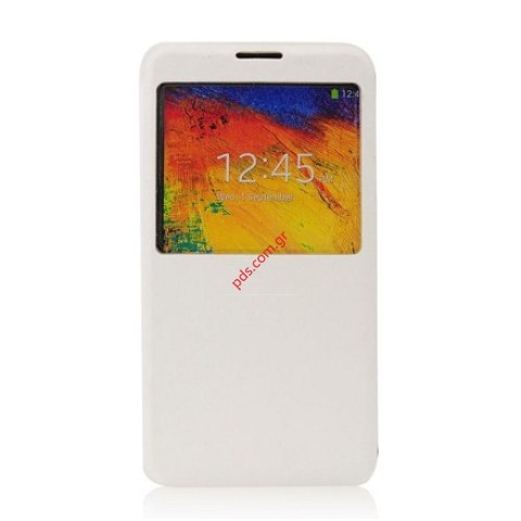 Θήκη με πορτάκι S-View Samsung Galaxy Note III N9000 White σε λευκό χρώμα Θήκη με πορτάκι S-View Samsung Galaxy Note III N9000 White σε λευκό χρώμα