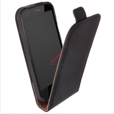 Θήκη με πορτάκι Samsung Galaxy Core II G355H Black σε λεπτή κατασκευή φινίρισμα σε μαύρο χρώμα