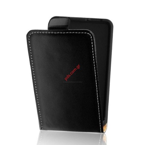 Θήκη με πορτάκι Samsung S5570 Galaxy Mini Black φινίρισμα σε μαύρο χρώμα