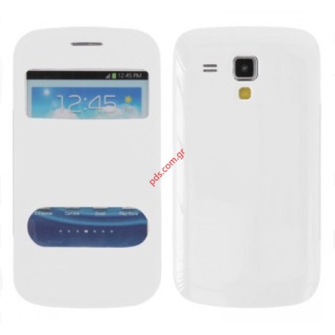 Θήκη με πορτάκι Samsung S7562 White Galaxy S Duos σε λευκό χρώμα flip book S-View  Θήκη με πορτάκι Samsung S7562 White Galaxy S Duos σε λευκό χρώμα flip book S-View