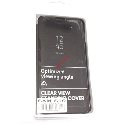 Θήκη (ΟΕΜ) Samsung Clear View Cover Black G975 Galaxy S10 Plus σε μαύρο χρώμα Blister