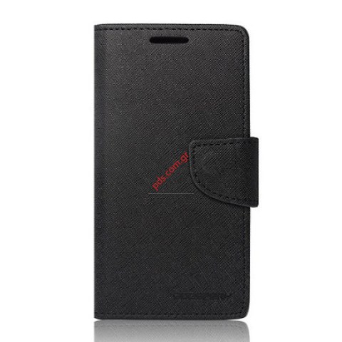 Θήκη τύπου βιβλίου Fancy Black Samsung Galaxy S3 (i9300) σε μαύρο χρώμα