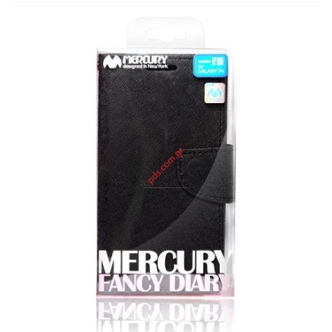 Θήκη τύπου βιβλίου Fancy Galaxy S4 (i9500) Black σε μαύρο χρώμα