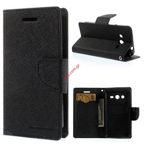 Θήκη τύπου βιβλίου Flip Fancy Black Asus Zenfon 2 5.5inch σε μαύρο χρώμα