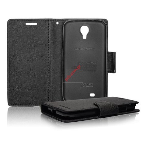 Θήκη τύπου βιβλίου Flip Fancy Black Asus Zenfon 2 (5 inch)  σε μαύρο χρώμα