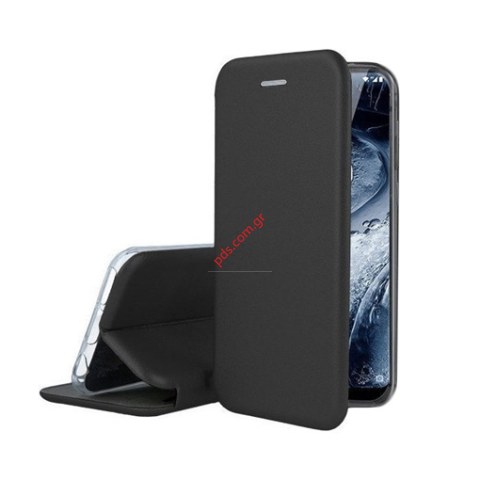 Θήκη τύπου βιβλίου Huawei P20 Flip Book stand Black σε μαύρο χρώμα