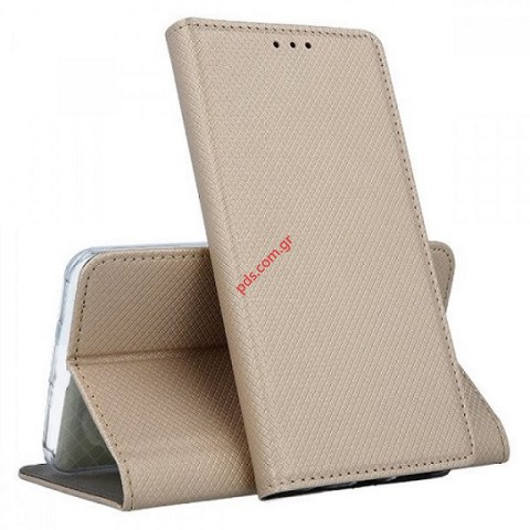 Θήκη τύπου βιβλίου iPHONE 11 Gold Flip book stand Wallet Diary σε χρυσό χρώμα